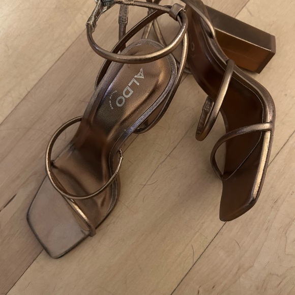 Aldo Metallic Bronze Strappy Heels - Picture 5 of 5